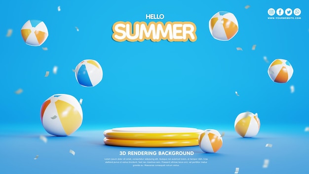 Ilustración 3d de verano