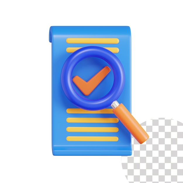 Ilustración 3d de verificación