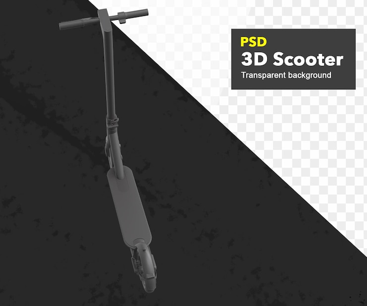 PSD ilustración 3d vespa eléctrica