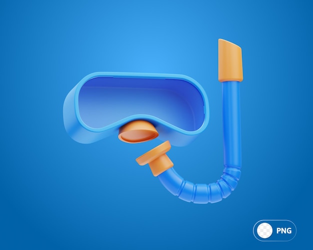 Ilustración 3d de viaje de snorkel