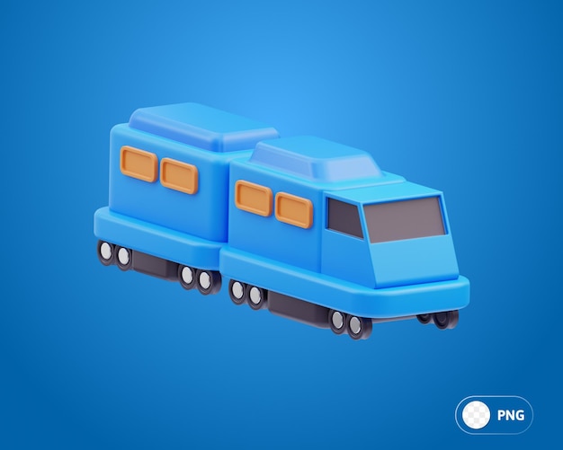 Ilustración 3d de viaje en tren