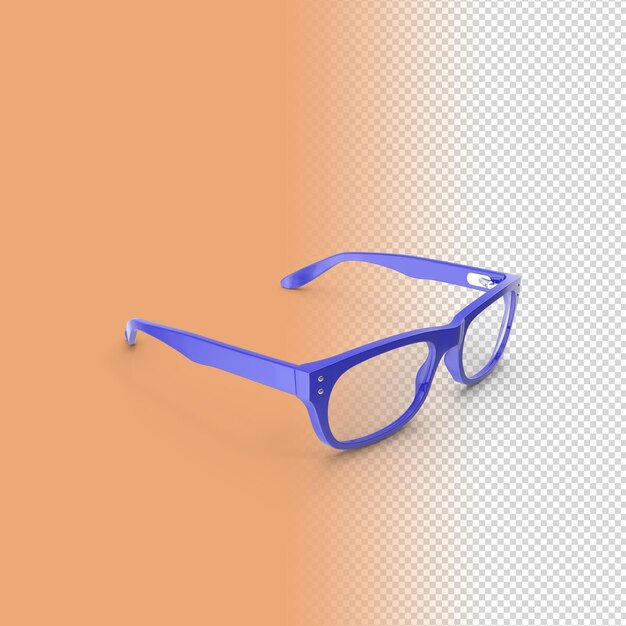 Ilustración 3d de video lateral de gafas azules