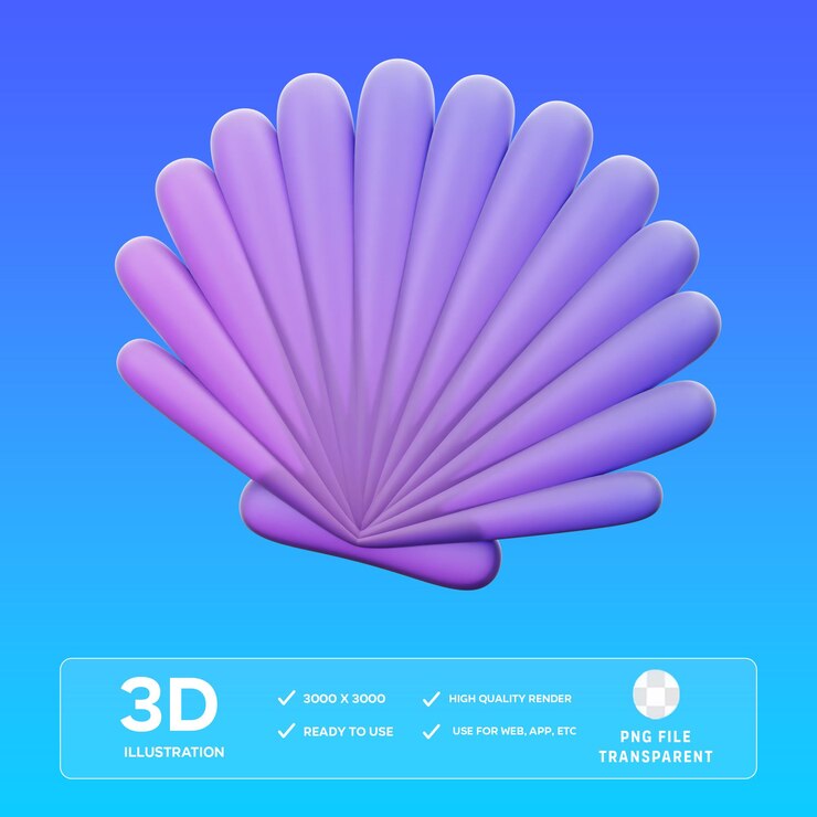 Ilustración 3D de las vieiras PSD