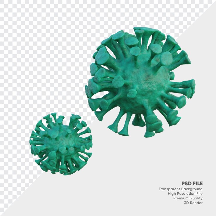 PSD ilustración 3d del virus corona