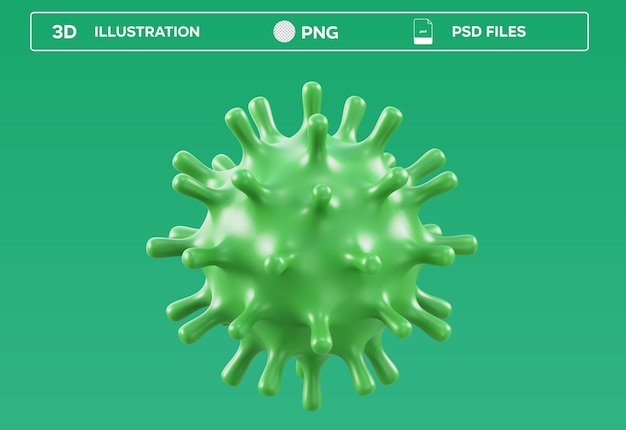 Ilustración 3D del virus PSD