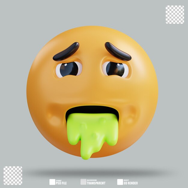 Ilustración en 3D Vómito