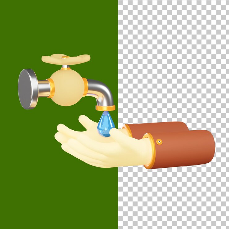 PSD ilustración 3d de wudhu
