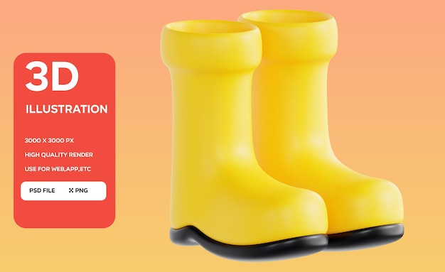 Ilustración 3D de los zapatos de seguridad PSD