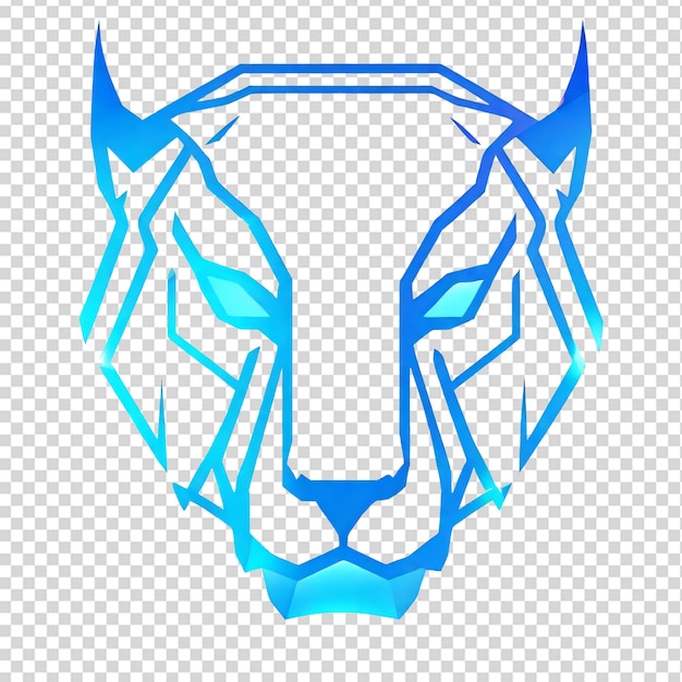 Ilustración abstracta de cabeza de tigre poligonal aislada sobre un fondo transparente