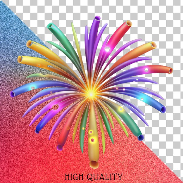 Ilustración abstracta de un colorido estallido de fuegos artificiales