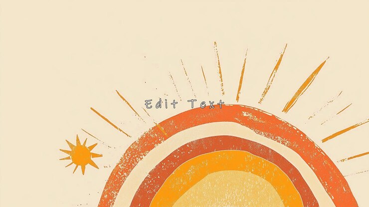 PSD ilustración abstracta del sol y el arco iris