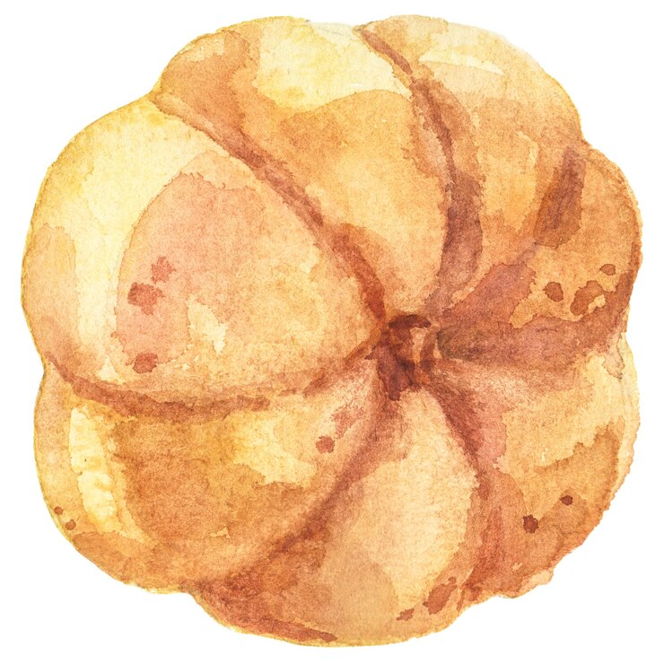 PSD ilustración acuarela abstracta de calabaza de otoño elementos de diseño de naturaleza dibujados a mano aislados sobre fondo blanco