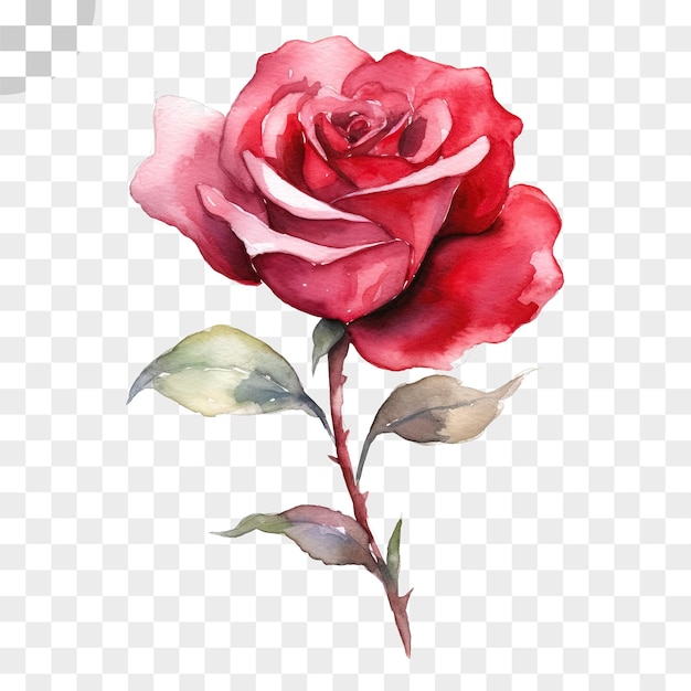 Ilustración de acuarela de rosa en png transparente