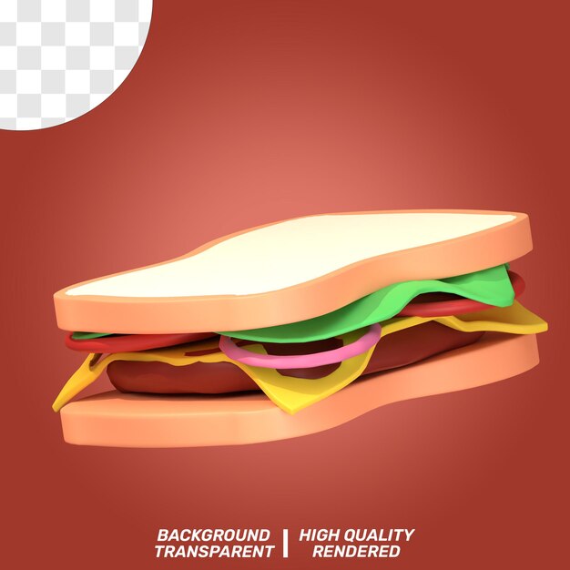 Ilustración aislada en 3d deliciosa comida rápida psd