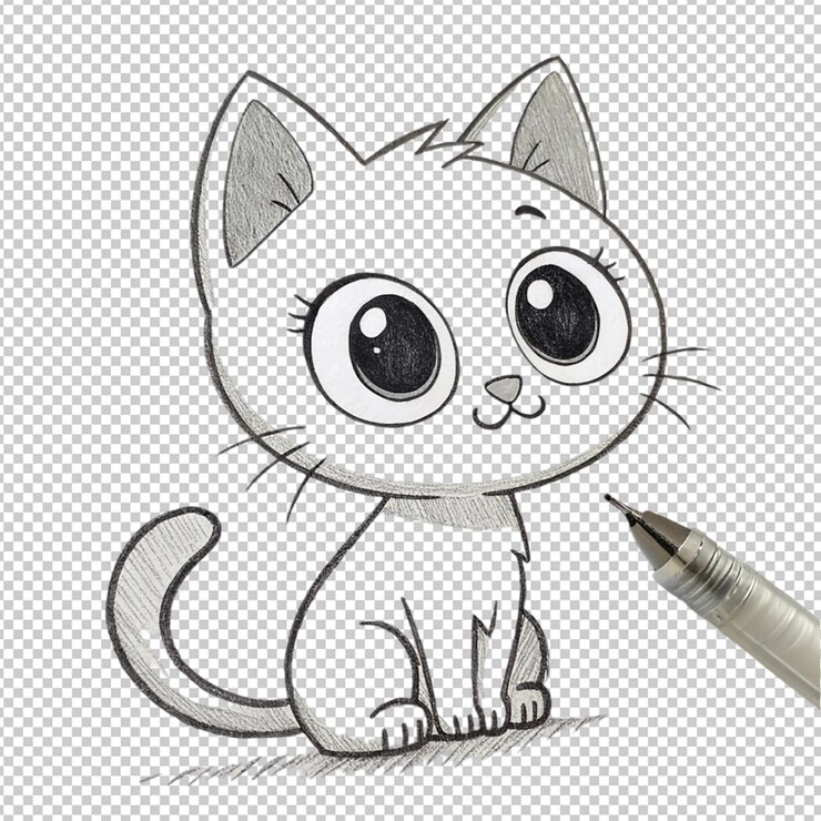 PSD ilustración aislada feliz de la mascota del gato