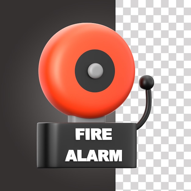 Ilustración de alarma de incendio 3d