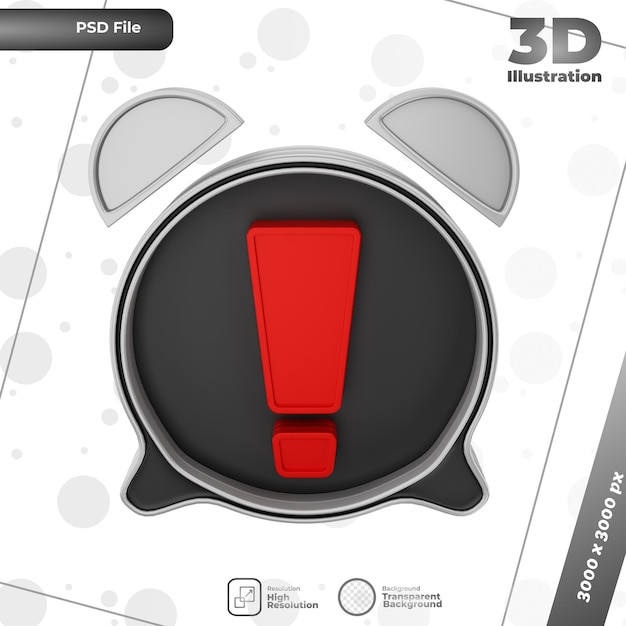 PSD ilustración de alarma de procesamiento 3d