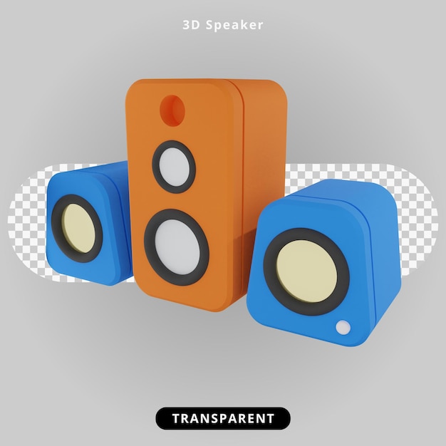 Ilustración de altavoz de computadora de renderizado 3d