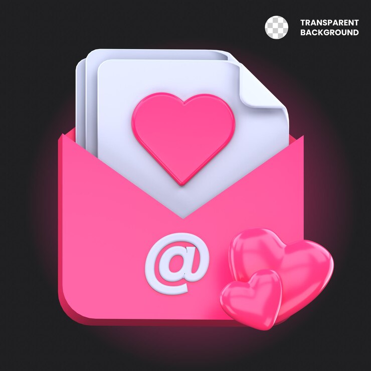 PSD ilustración de amor en 3d para el día de san valentín