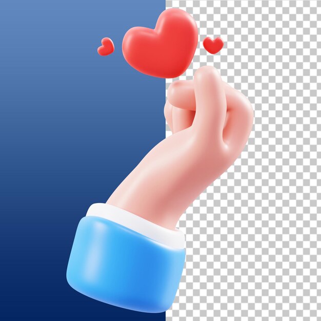 PSD ilustración de amor en 3d