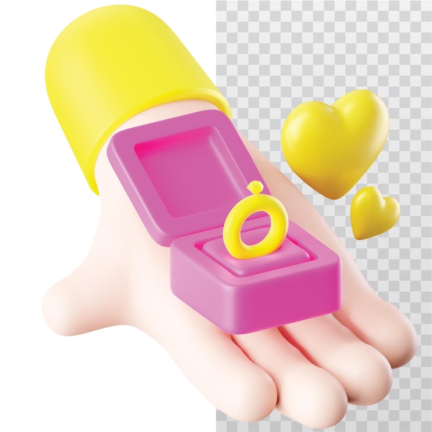 Ilustración del anillo de compromiso del icono 3D