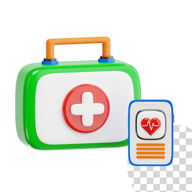 Ilustración de la aplicación de atención médica en 3D