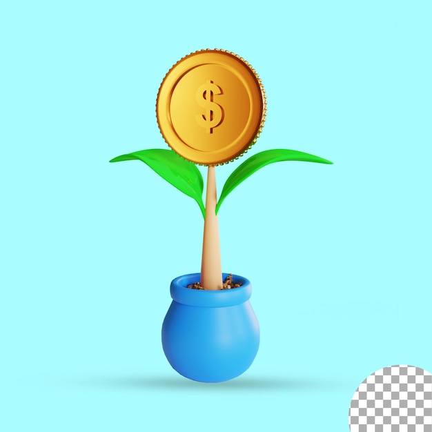 Ilustración del árbol del dinero 3d