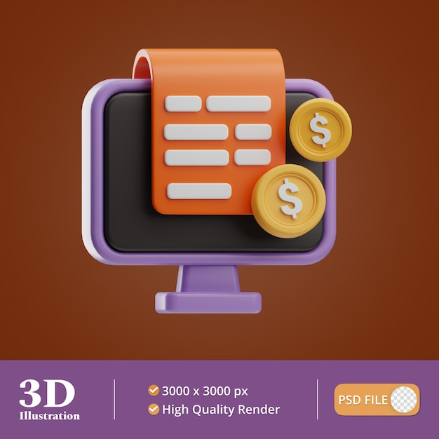 ilustración de archivo financiero empresarial 3d