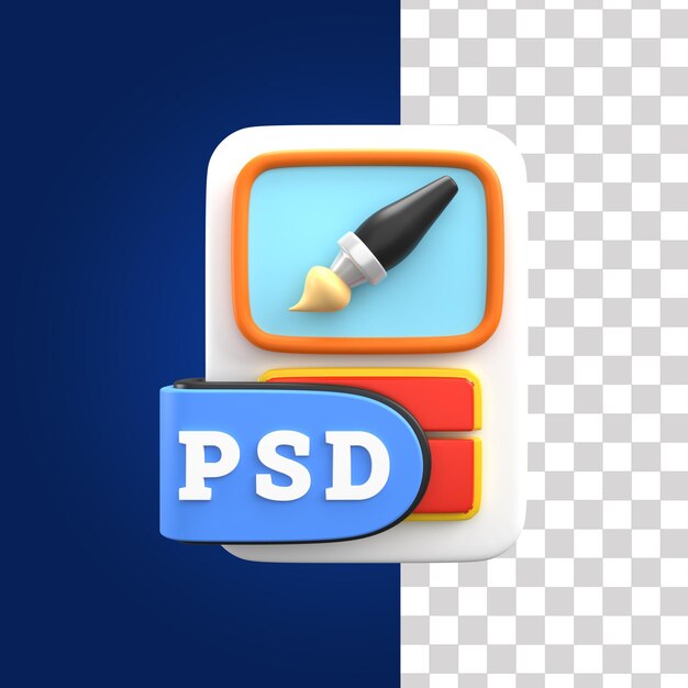 Ilustración del archivo psd en 3d