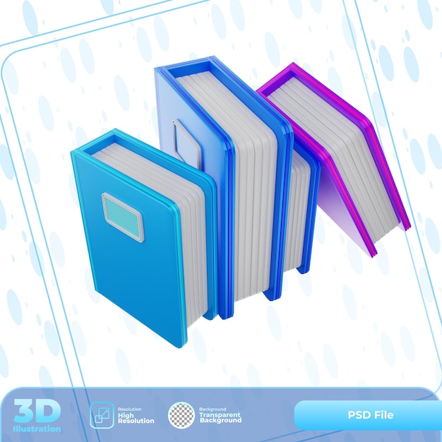 Ilustración de arreglo de libro de renderizado 3d