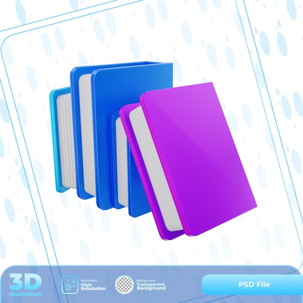 Ilustración de arreglo de libro de renderizado 3d