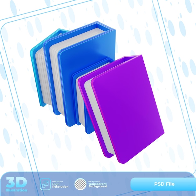 Ilustración de arreglo de libro de renderizado 3D