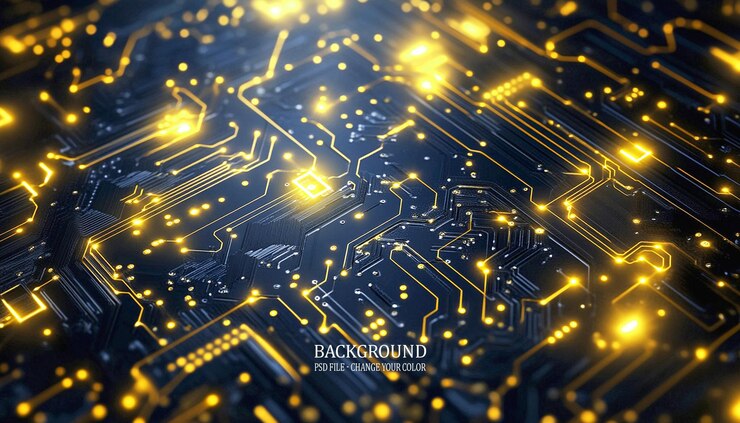 PSD una ilustración de arte digital de una computadora con un fondo amarillo que dice de vuelta al futuro