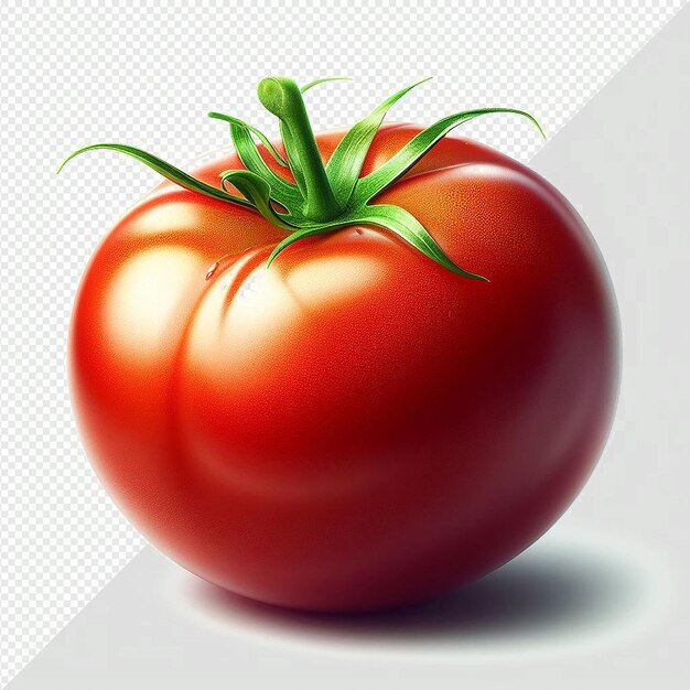 Ilustración de arte vectorial hiperrealista de tomate vegetal rojo sabroso aislado con fondo transparente