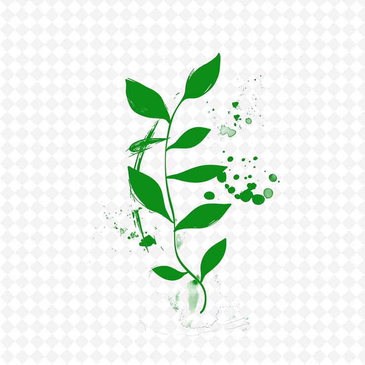 PSD ilustración artística de ivy vine logo con textura de acuarela diseños vectoriales creativos de plantas