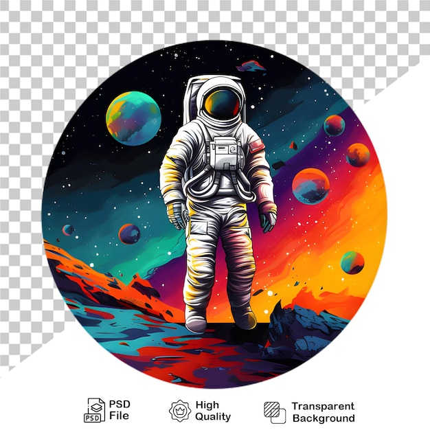 PSD ilustración de un astronauta en un archivo png de fondo transparente