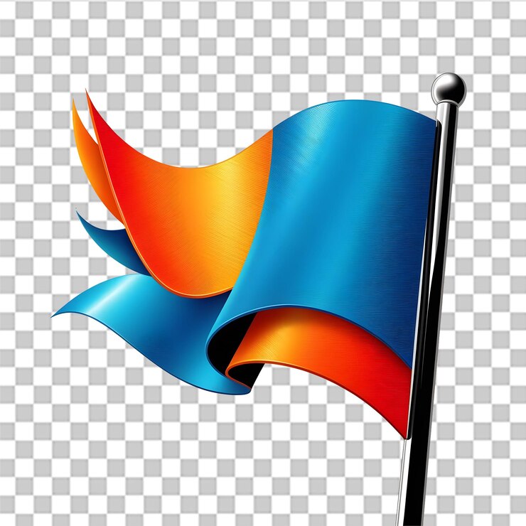 PSD ilustración de bandera 3d con diseño vibrante ideal para proyectos de marca creativos y profesionales