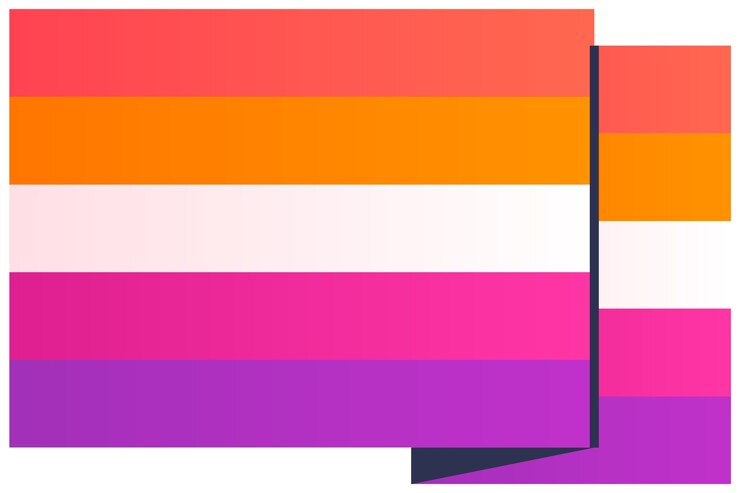 PSD ilustración de la bandera del orgullo lesbiano aislada