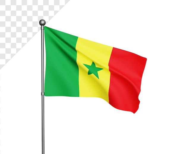 Ilustración de bandera de senegal 3d