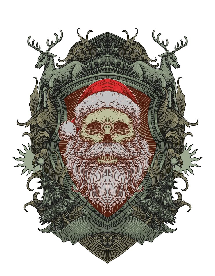 PSD ilustración de barba de papá noel