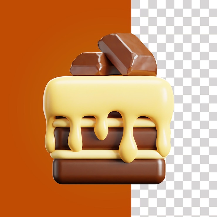 PSD ilustración de barras de chocolate en 3d