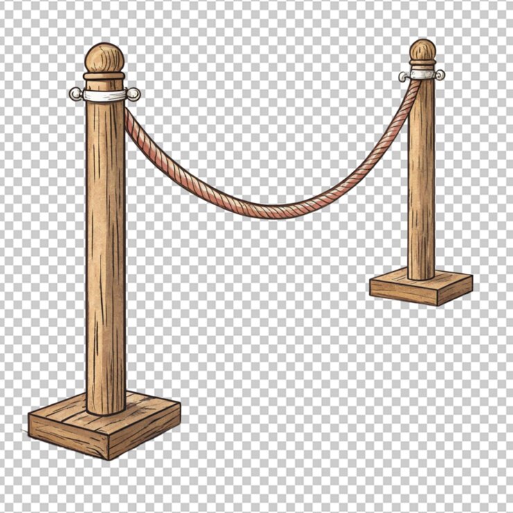 PSD una ilustración de una barrera con una cuerda estirada
