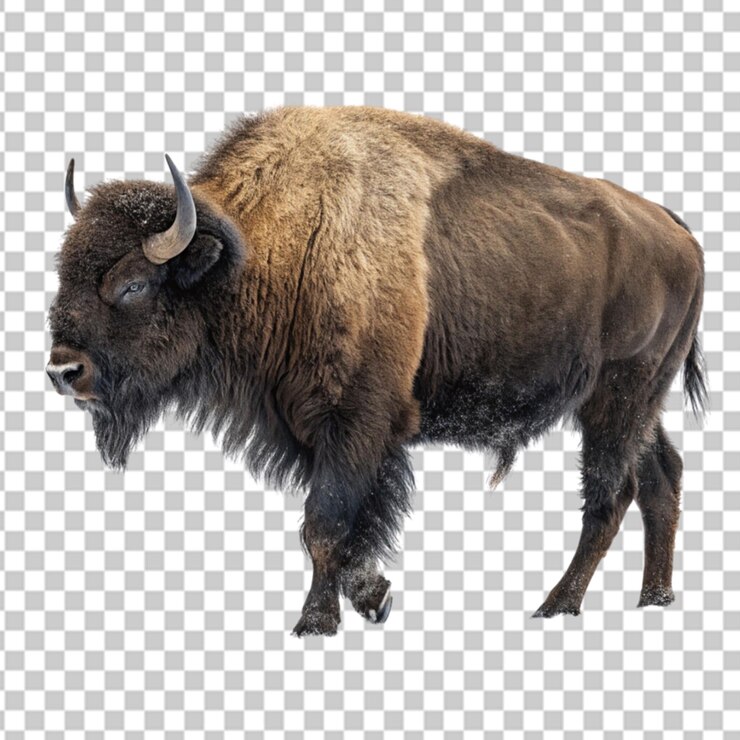 PSD ilustración de un bisonte aislado sobre un fondo transparente