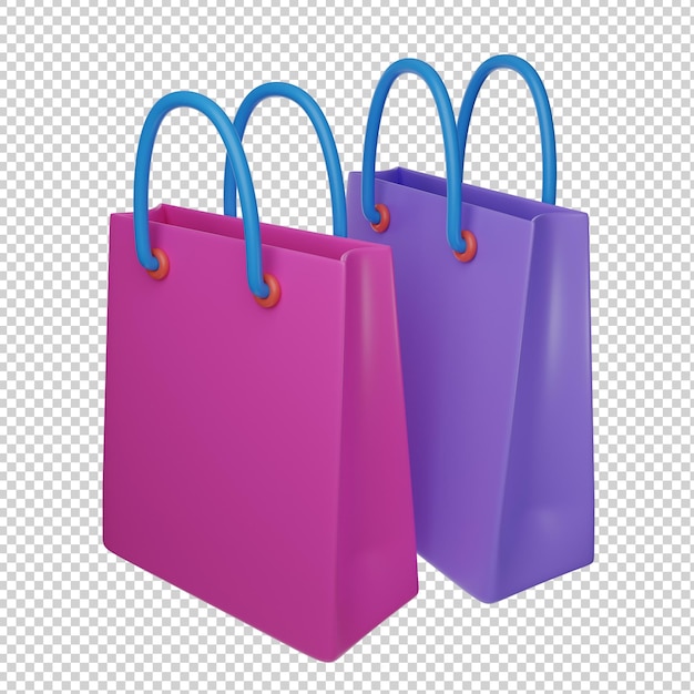Ilustración de la bolsa de compras en 3D