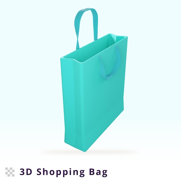 Ilustración de bolsa de compras de renderizado 3d