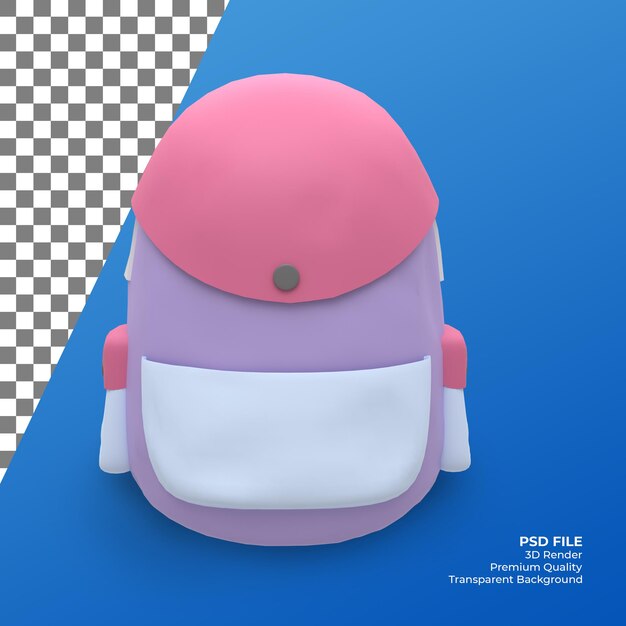 Ilustración de bolsa de mochila de render 3d