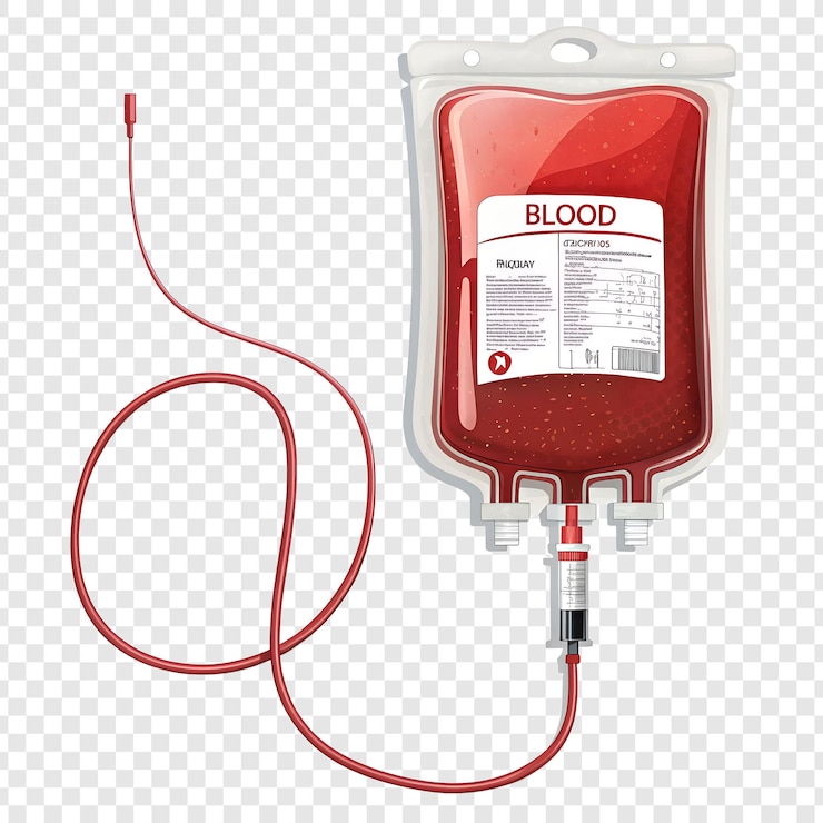 PSD ilustración de bolsas de sangre para fines médicos y de atención médica