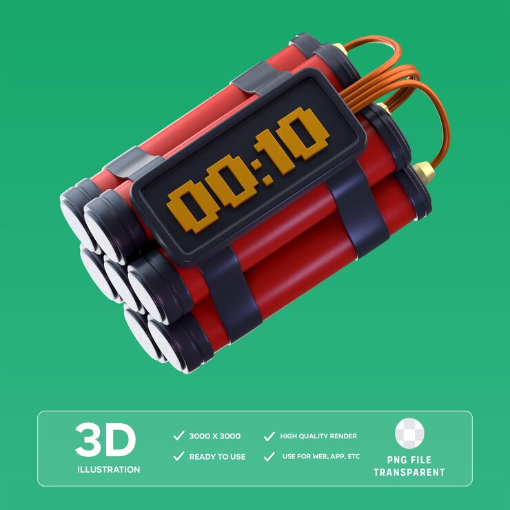 Ilustración de la bomba de tiempo PSD 3D