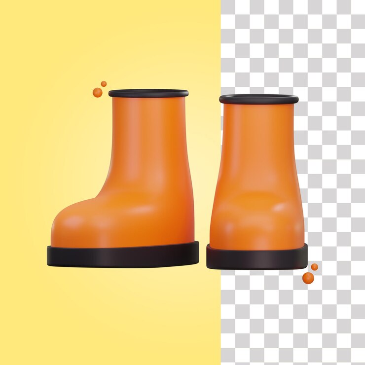 PSD ilustración de botas 3d
