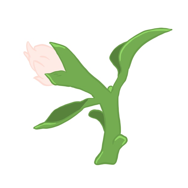 Ilustración de brote con brote plano
